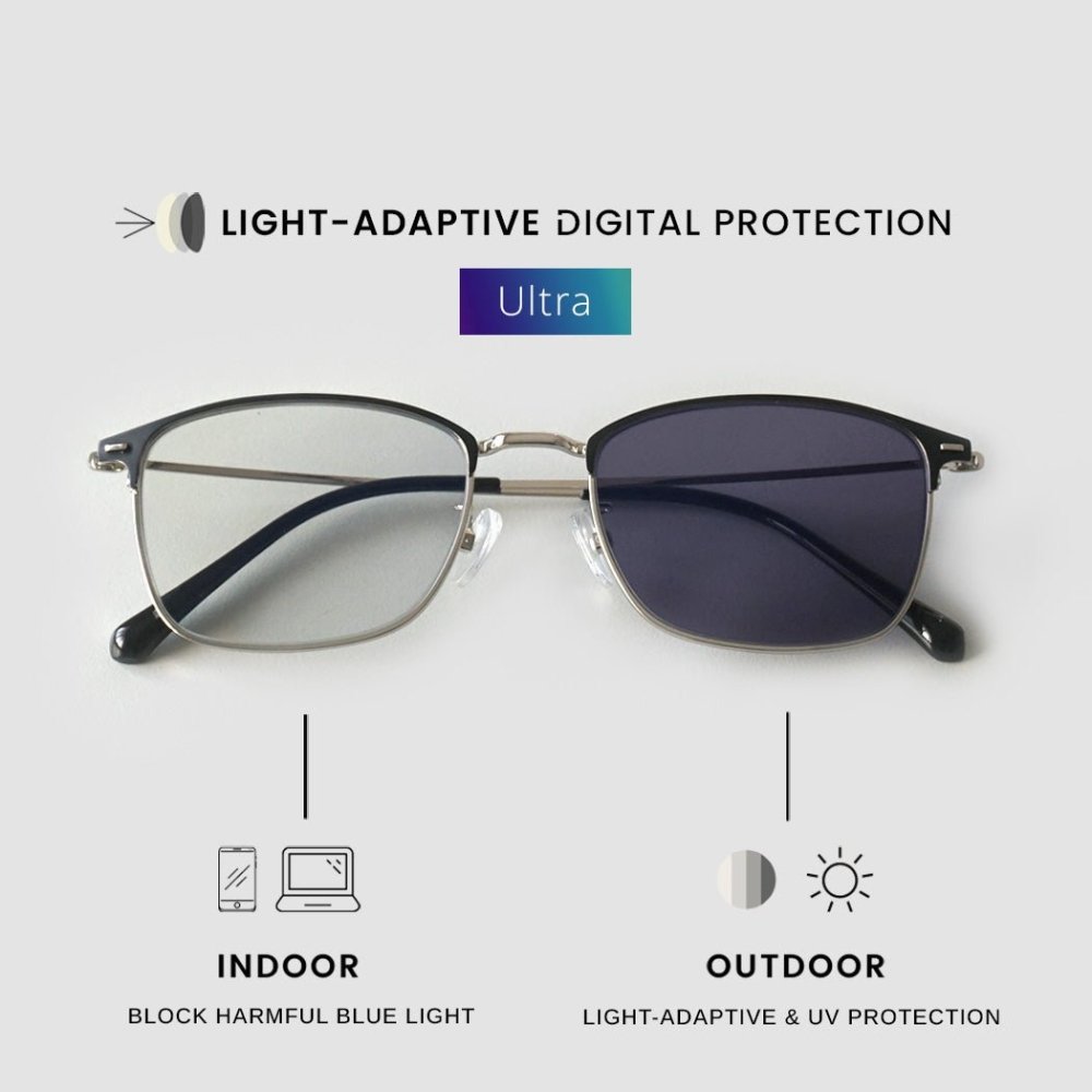 Jaden (LA Ultra) ULTRA Light - Adaptive Digital Protection Black & silver | Visioneer High Quality Eye Protection Eyewear 1