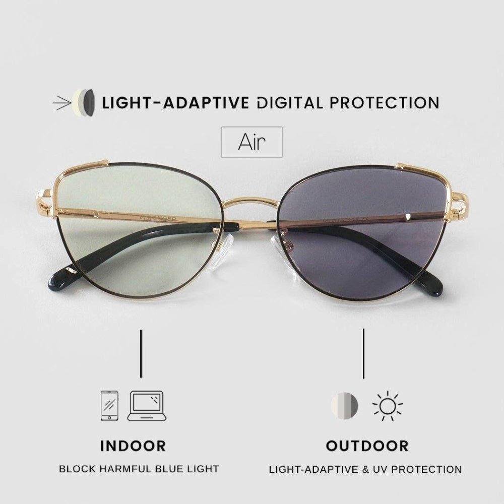 Barcelona (LA Air) Air Light-Adaptive Digital Protection Black & gold | Visioneer High Quality Eye Protection Eyewear 1