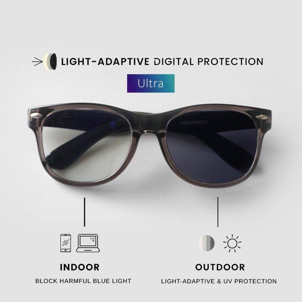 Sasha Kids (LA Ultra) ULTRA Light-Adaptive Digital Protection Black | Visioneer High Quality Eye Protection Eyewear 1