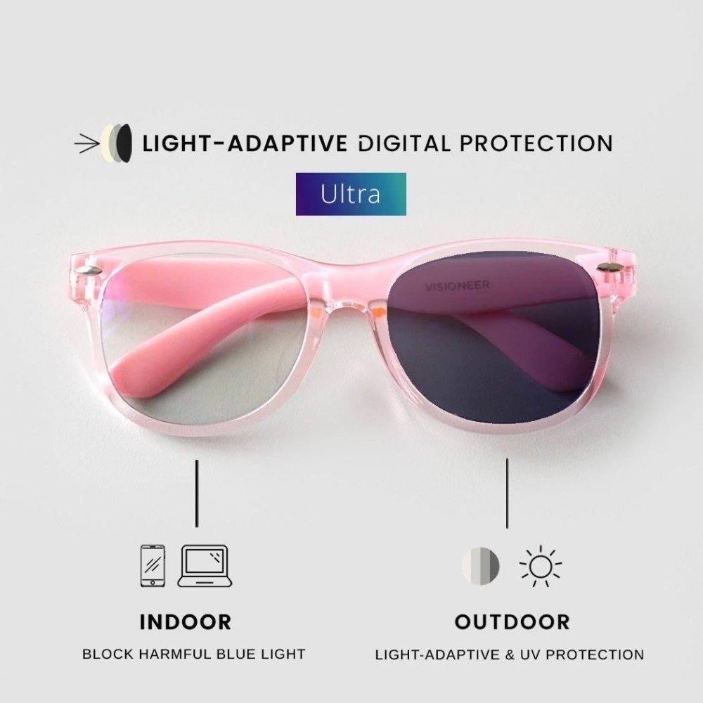 Sasha Kids (LA Ultra) ULTRA Light-Adaptive Digital Protection Pink | Visioneer High Quality Eye Protection Eyewear 4