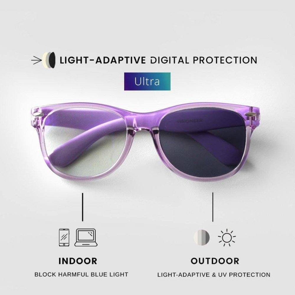 Sasha Kids (LA Ultra) ULTRA Light-Adaptive Digital Protection Lavender | Visioneer High Quality Eye Protection Eyewear 3